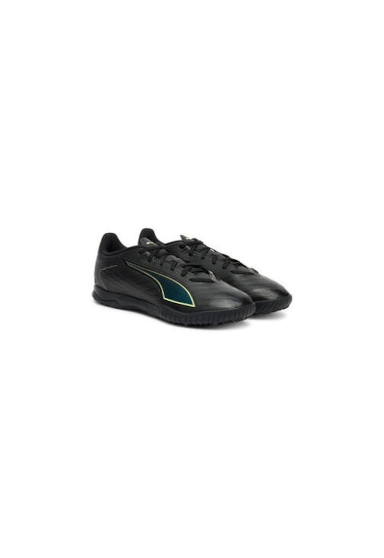 Pantofi de fotbal barbati piele ecologica - negru/verde