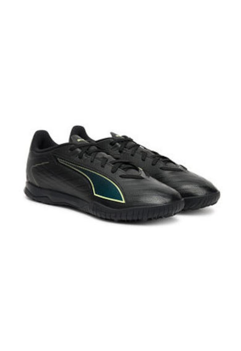 Pantofi de fotbal barbati piele ecologica - negru/verde