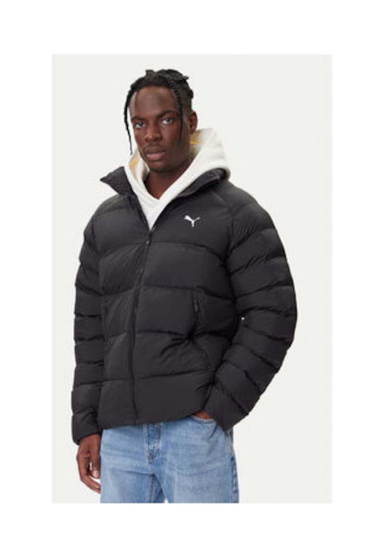 Geaca de iarna barbati - neagra - 100% poliester reciclat