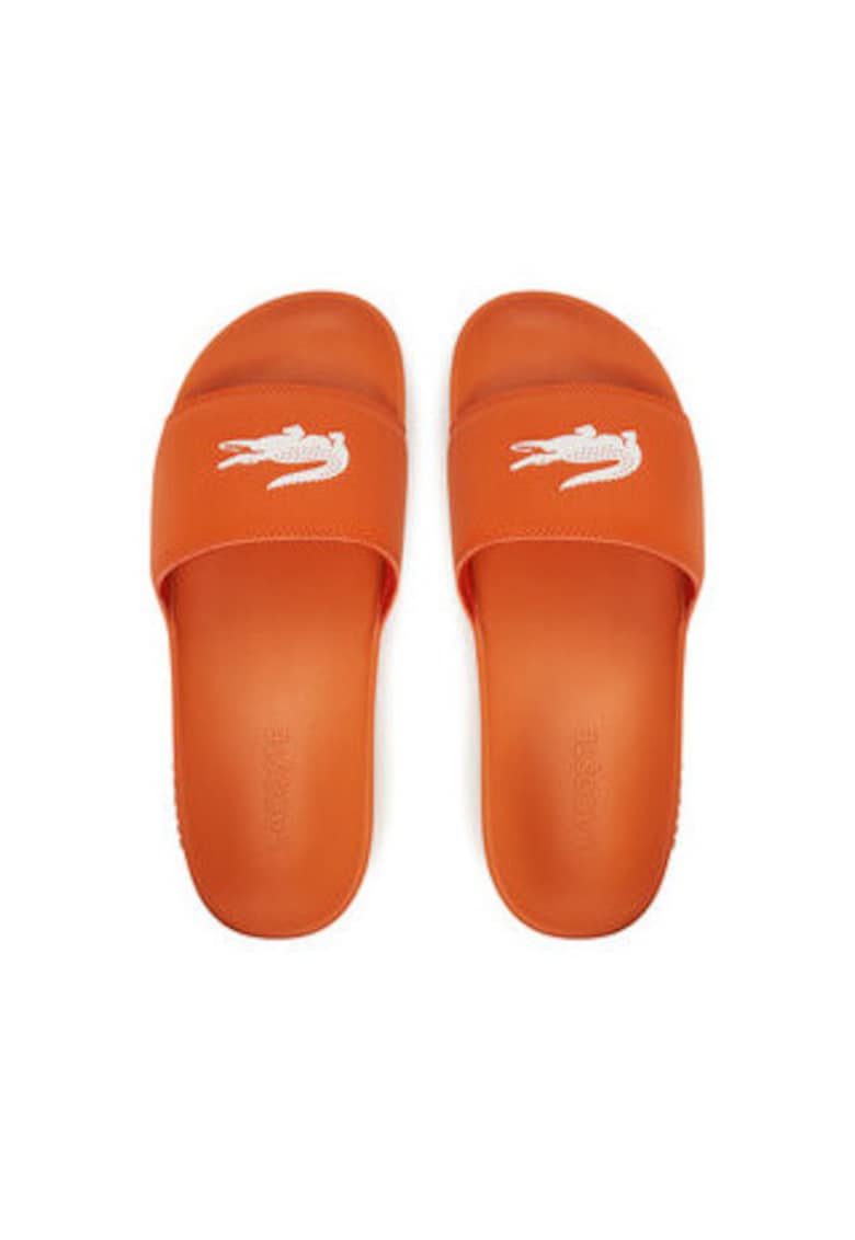 Papuci barbatesti -  piele ecologica - portocaliu