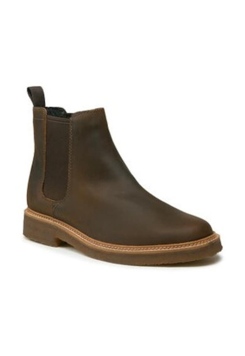 Ghete barbatesti -  piele naturala - maro -