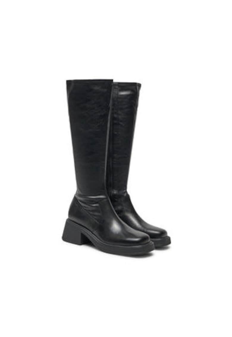 Ghete de dama - 304622502 - piele naturala - negru