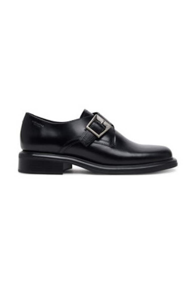 Pantofi dama - piele naturala - negru - inchidere cu catarama