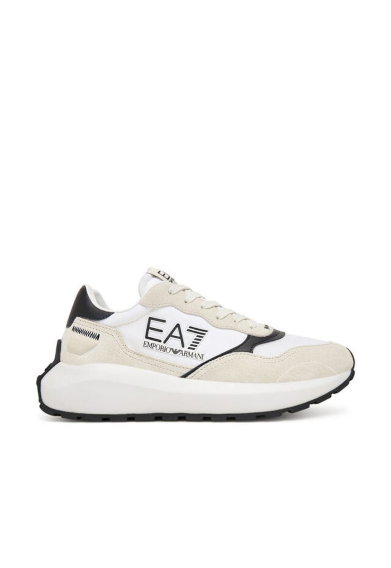 Tenisi barbati - Emporio Armani piele naturala - bej/alb