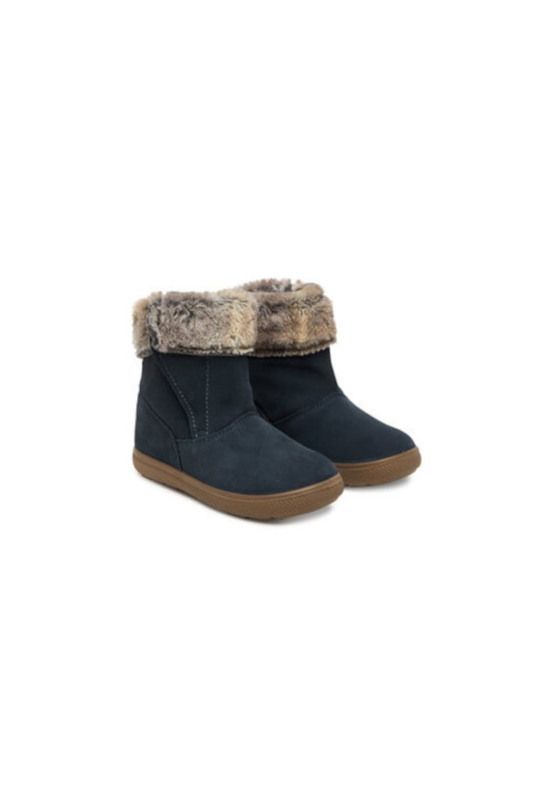 Ghete de zapada pentru fete - 305465795 - piele naturala - bleumarin