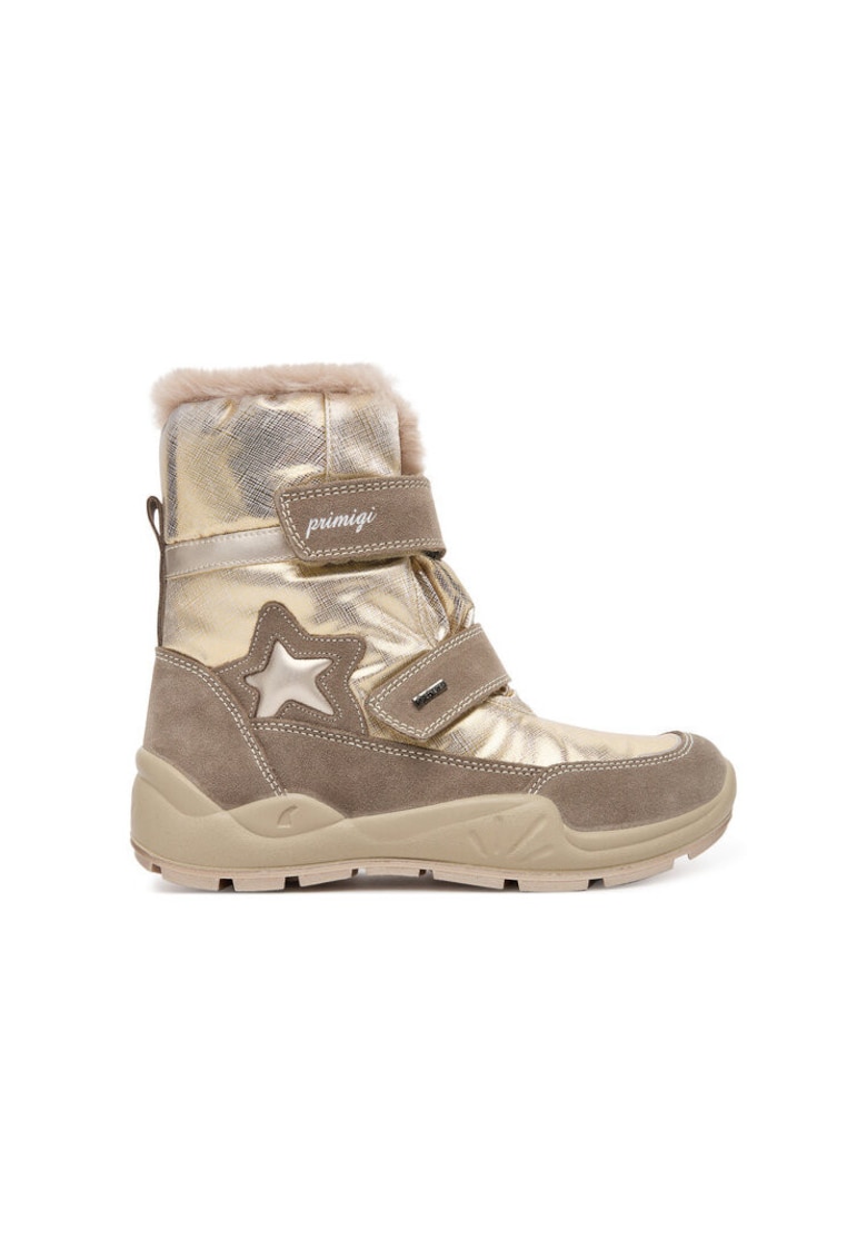 Ghete de zapada pentru fete - 305466075 - textil - bej/auriu