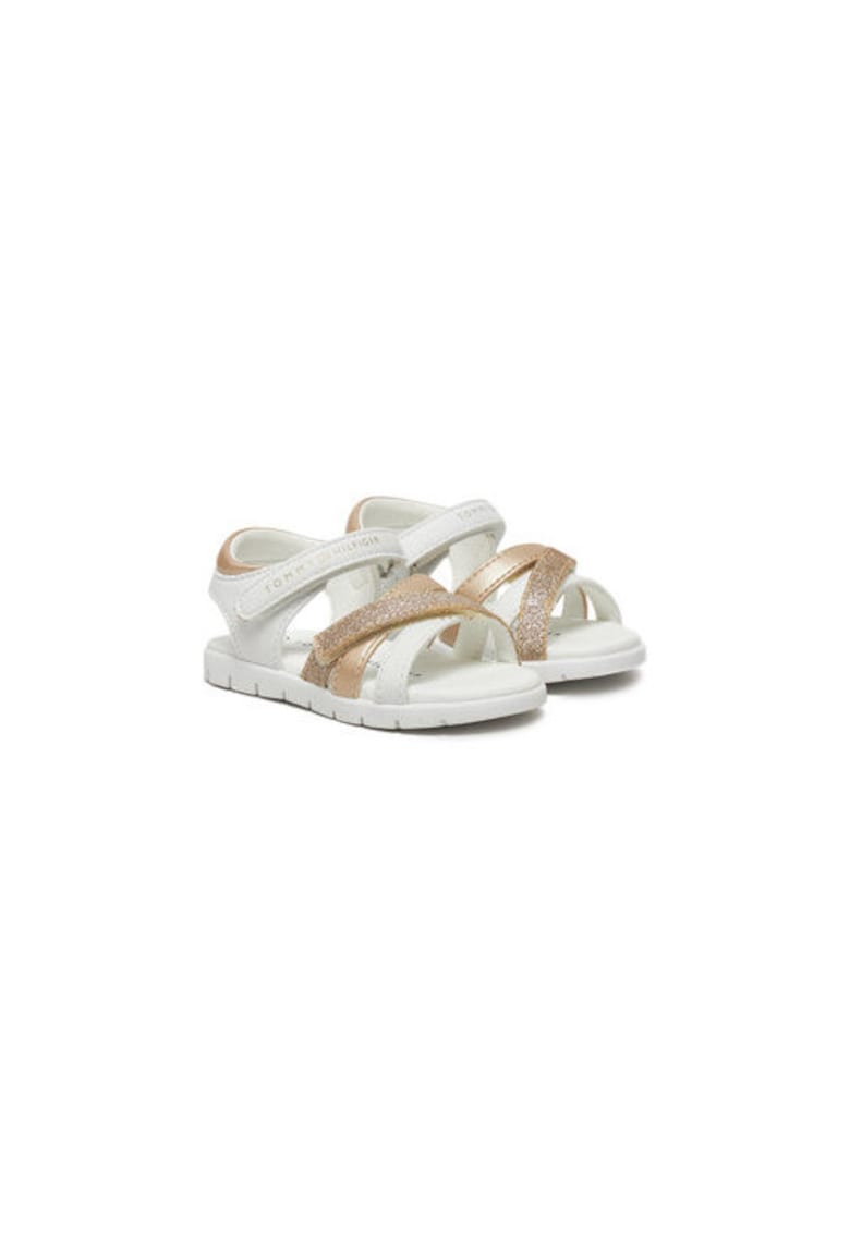 Sandale copii - piele ecologica - alb/roz Sandale copii - piele ecologica - alb/roz