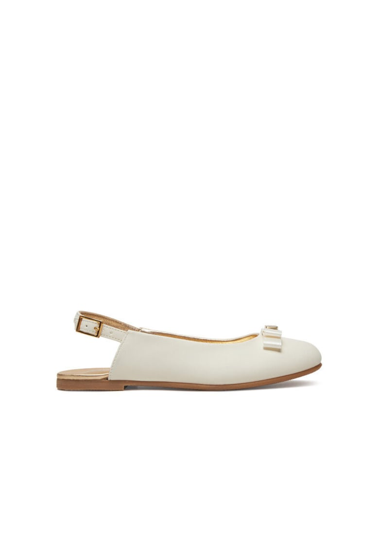 Sandale copii - piele ecologica - bej - cu accente metalice - pentru fete