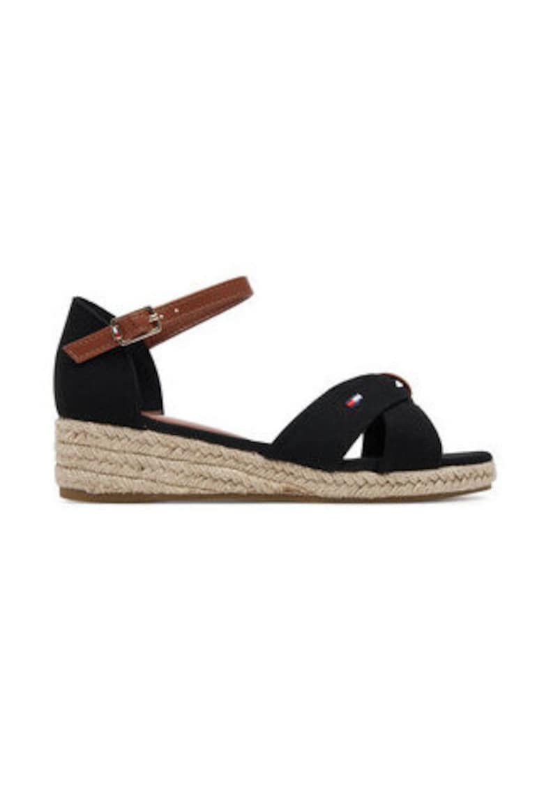 Sandale pentru fete - material textil - negru/maro -