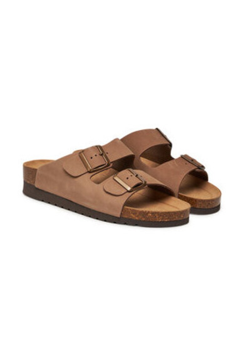 Papuci dama - Grunland - piele naturala - maro -