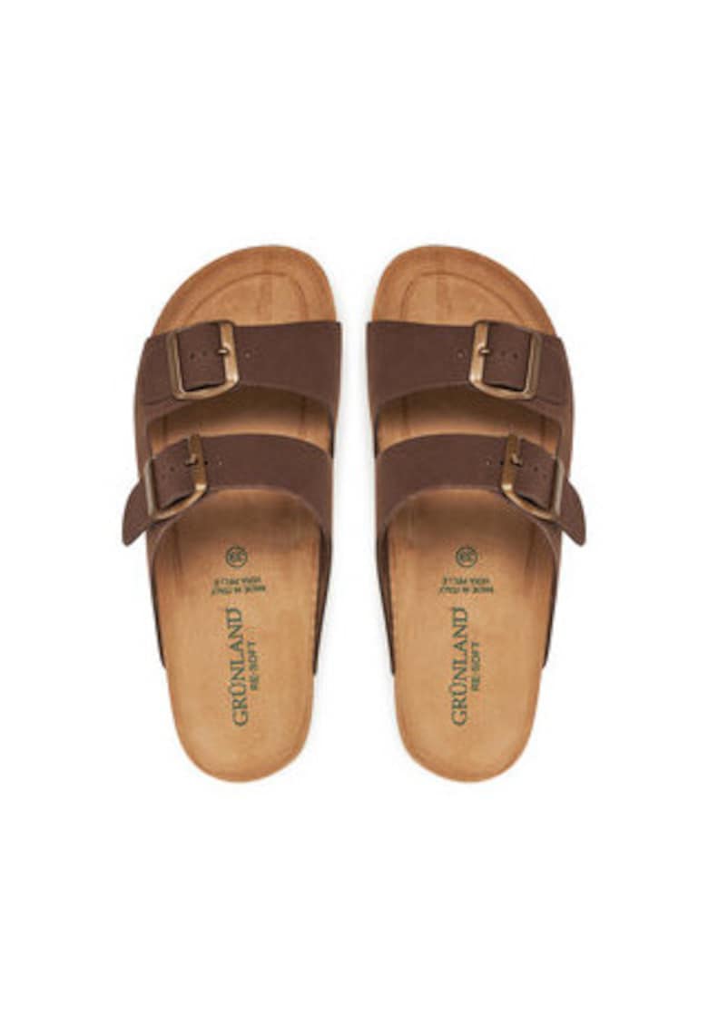 Papuci dama - Grunland - maro - piele naturala