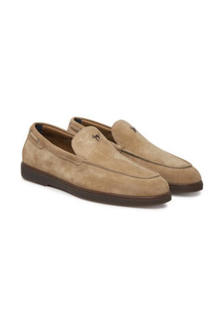 Mocasini barbati - piele naturala - bej -