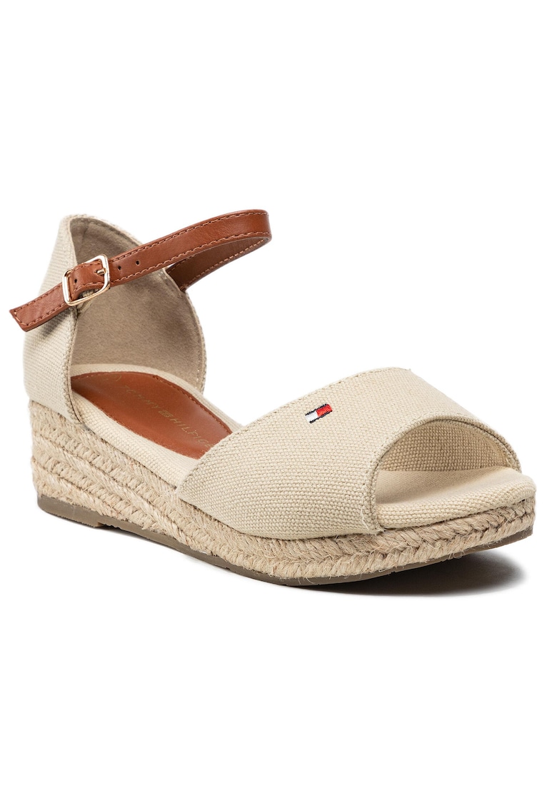 Sandale pentru fete - material textil - bej/maro -