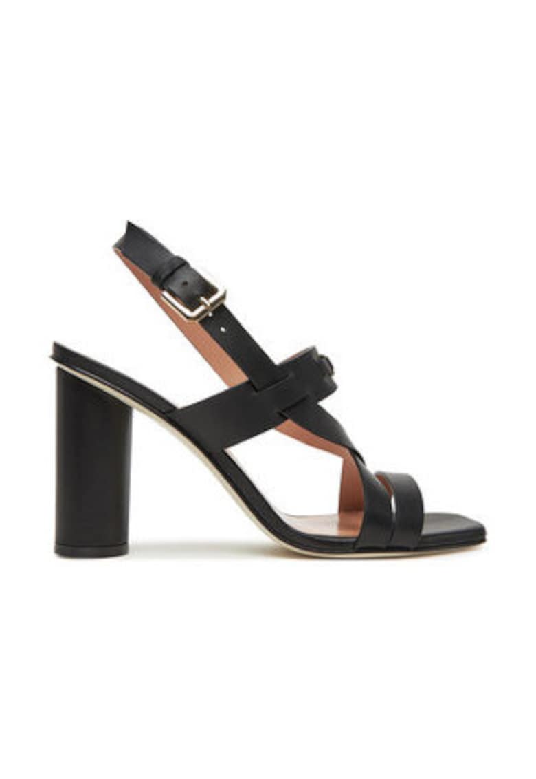 Sandale pentru femei - piele naturala - negru -