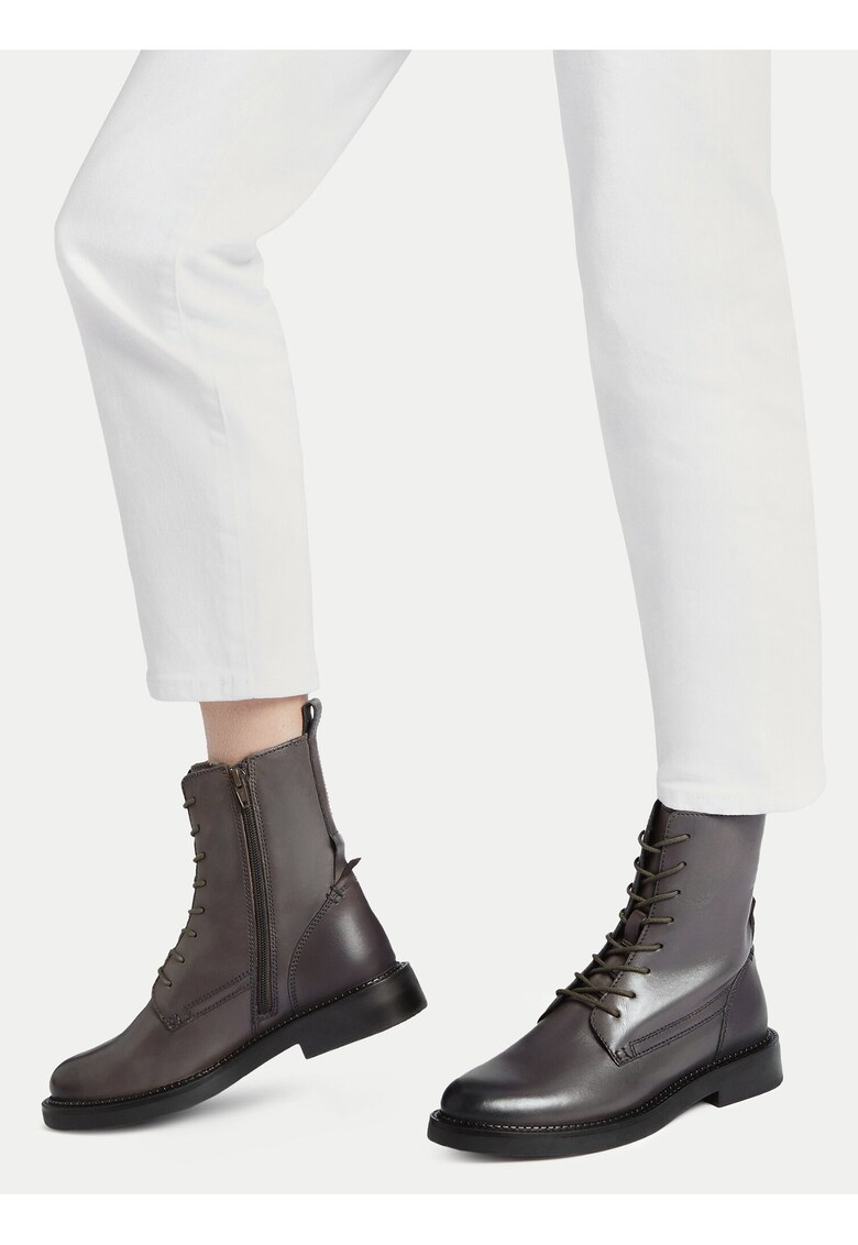 Botine dama - piele naturala - gri -