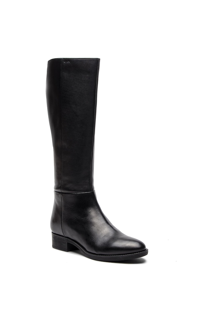 Cizme de calarie pentru femei - 200638430 - piele naturala - negru -