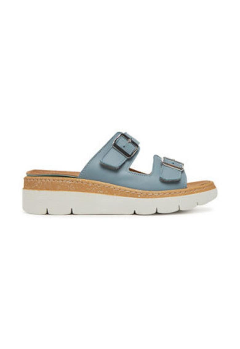 Papuci dama - Grunland - piele naturala - albastru