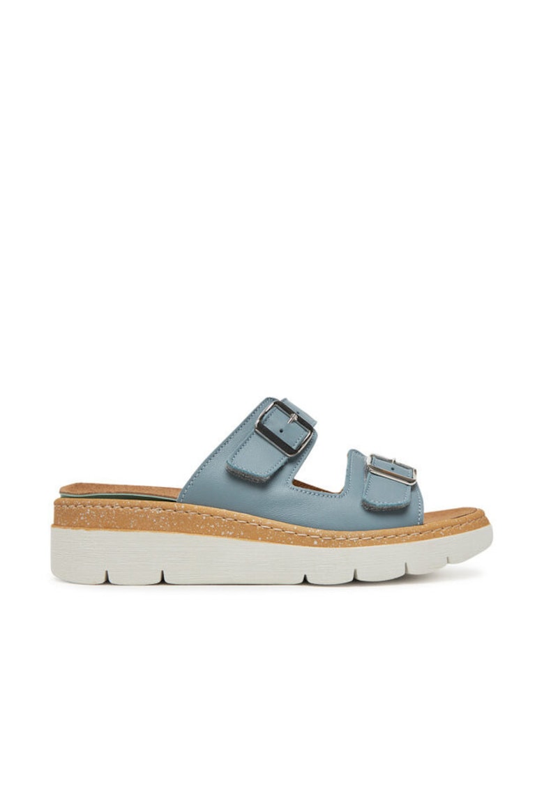 Papuci dama - Grunland - piele naturala - albastru