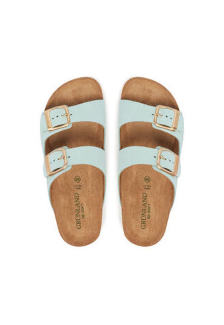 Papuci dama - Grunland - piele naturala - v erde