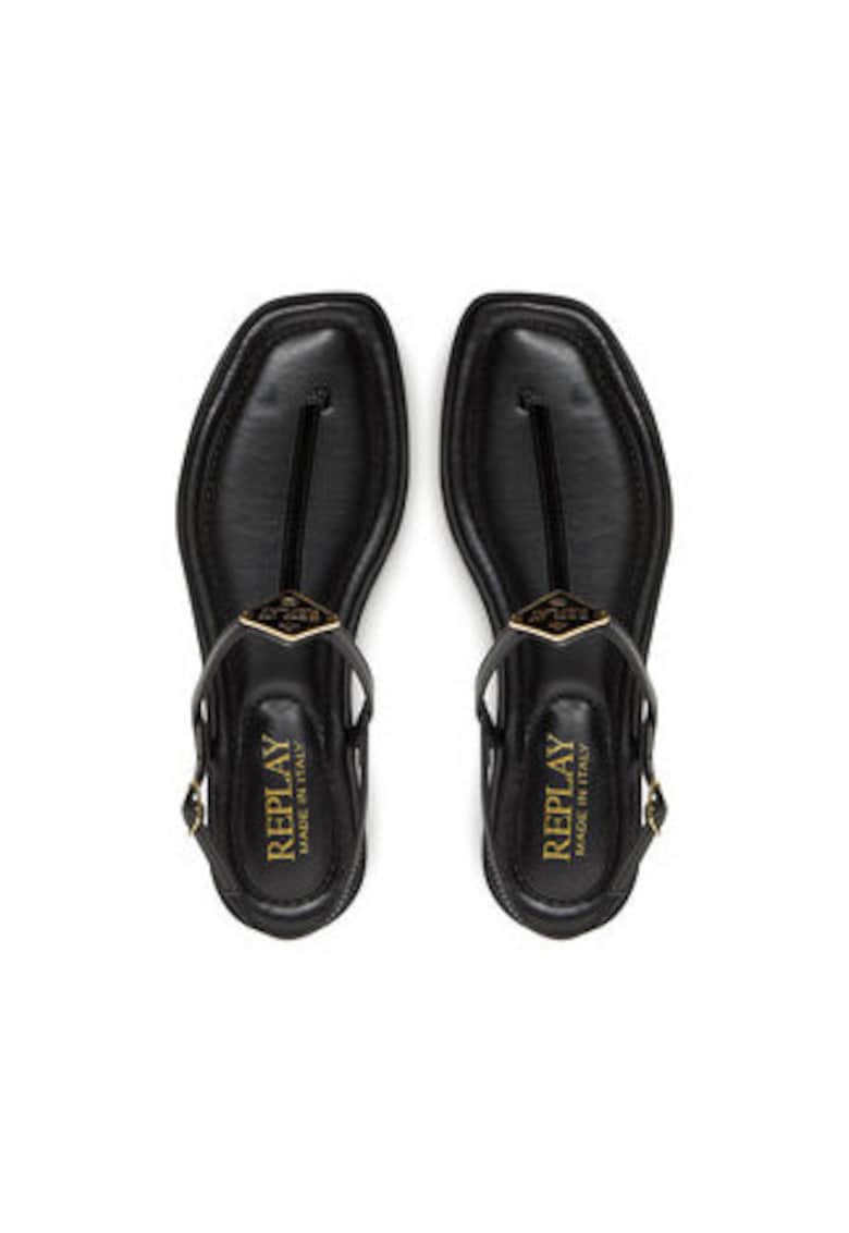 Sandale dama - piele ecologica - negru -