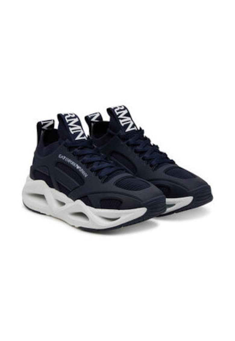 Tenisi barbati - Emporio Armani  piele ecologica - albastru -