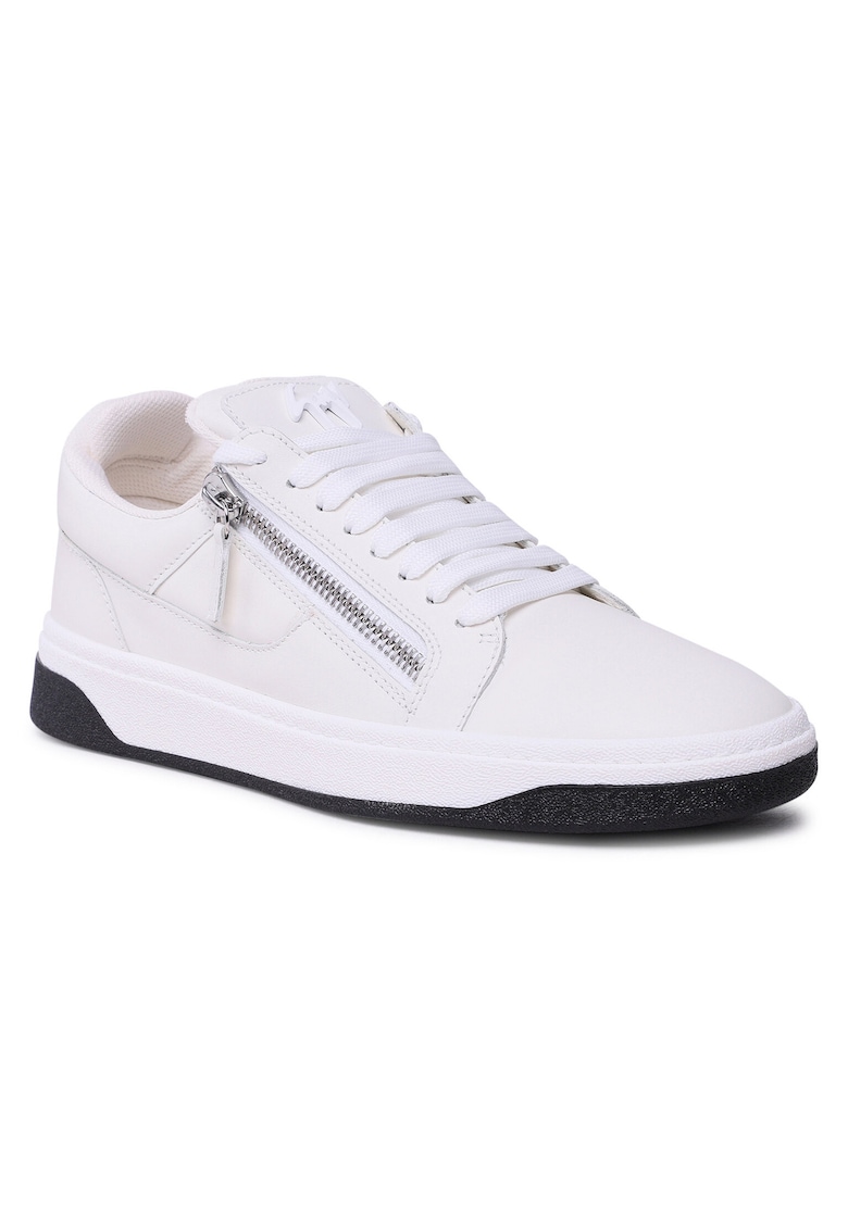 Tenisi barbati - piele naturala - alb