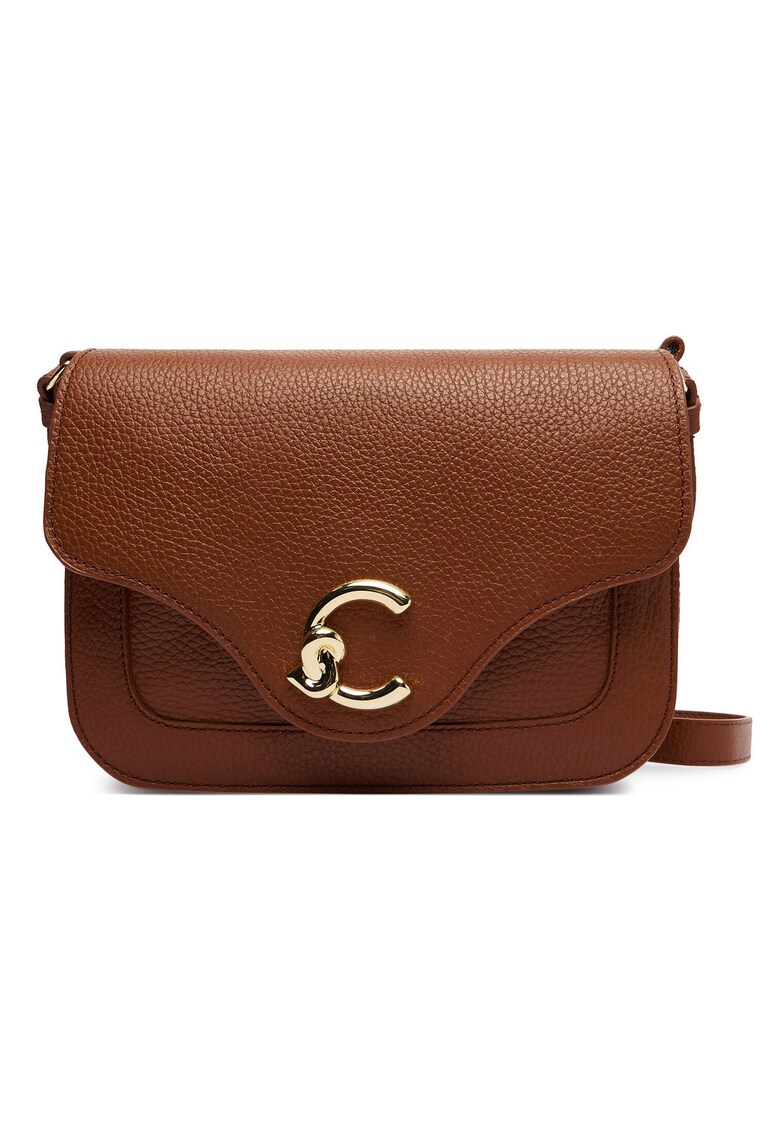 Geanta crossbody din piele cu clapa C-Me