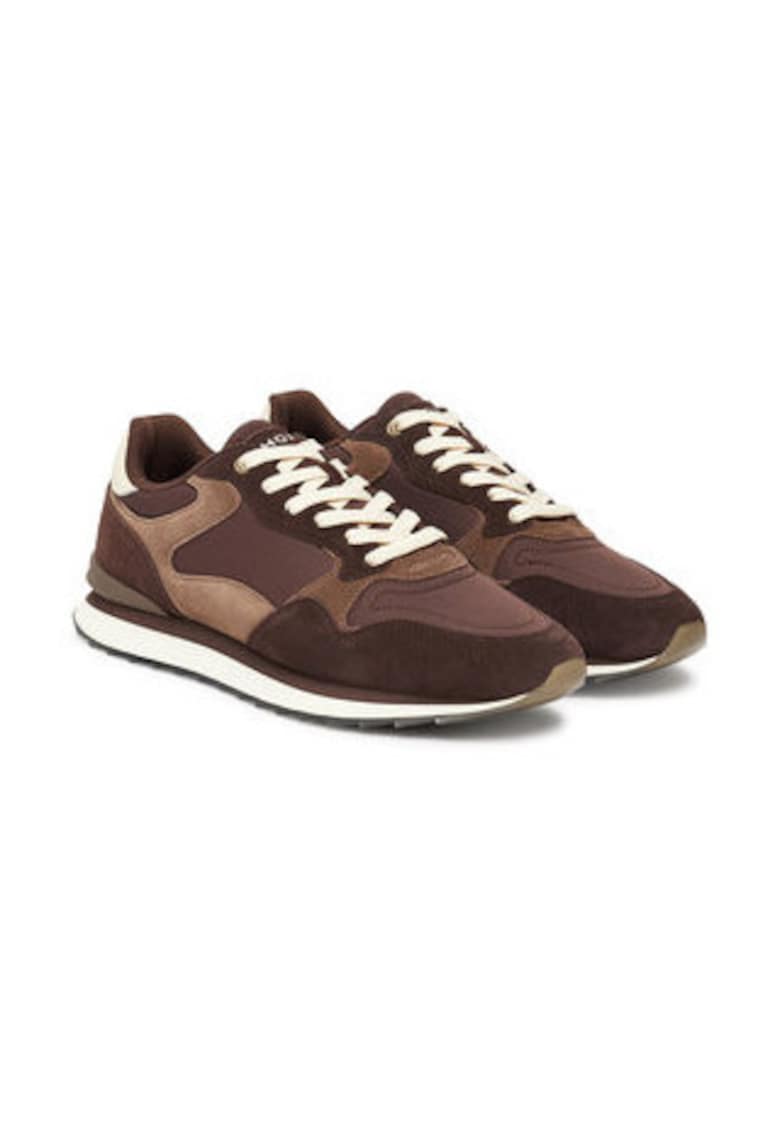 Tenisi barbatesti -  piele naturala - maro