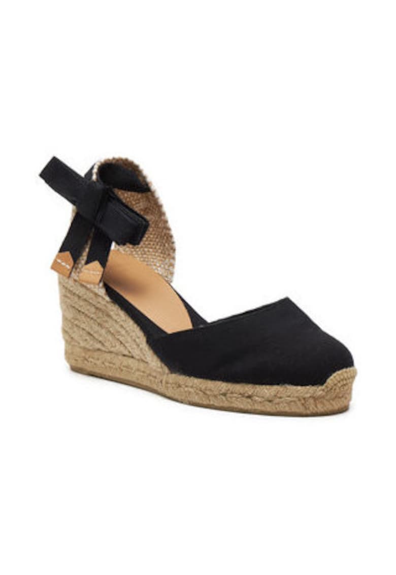 Espadrile dama - negru - material textil - platforma confortabila -