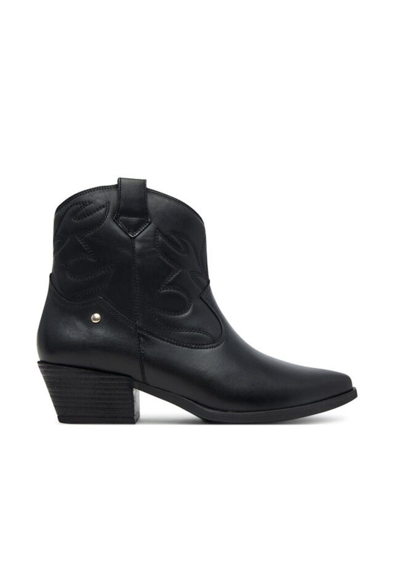 Cizme dama - ghete cowboy - piele naturala - negru
