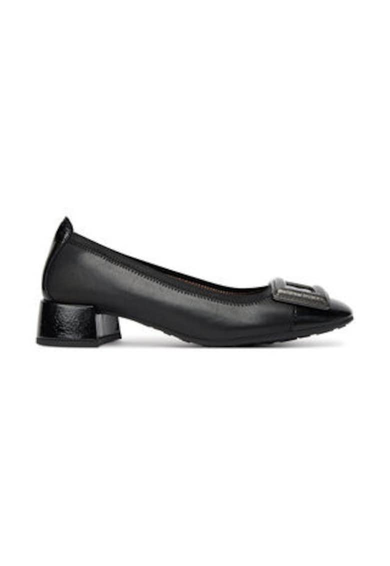 Pantofi dama - toc masiv - piele naturala - Negru