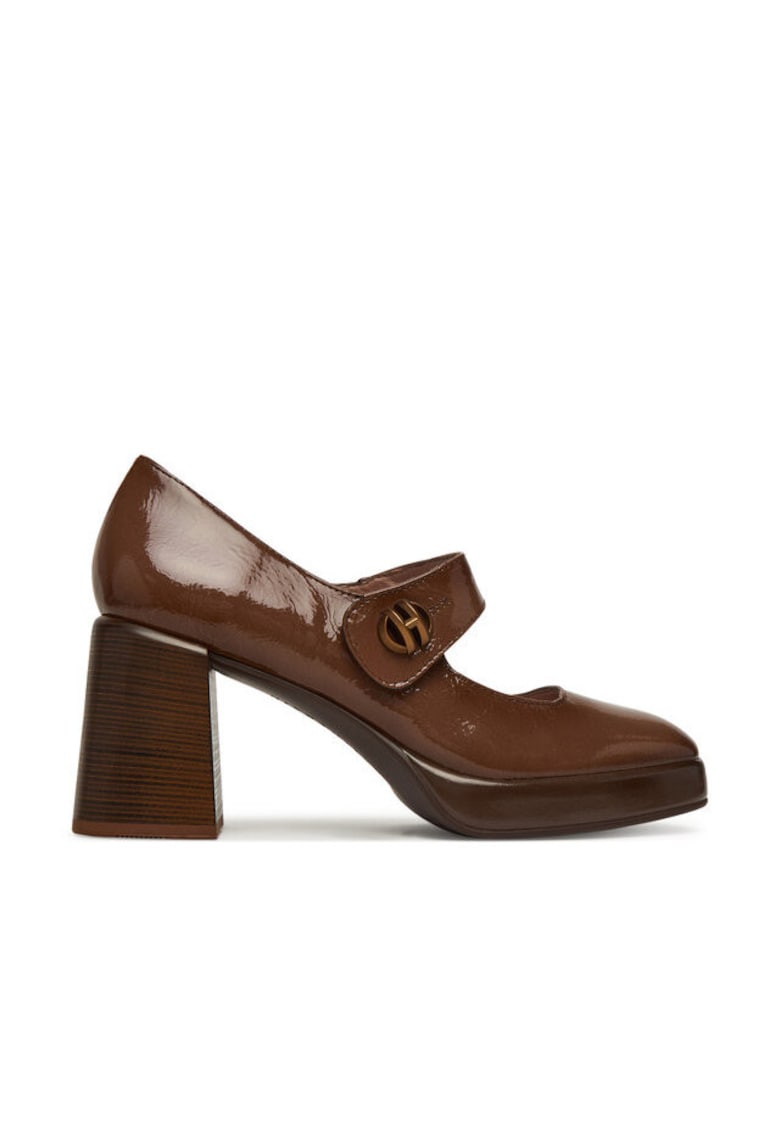 Pantofi maro din piele naturala - Maro