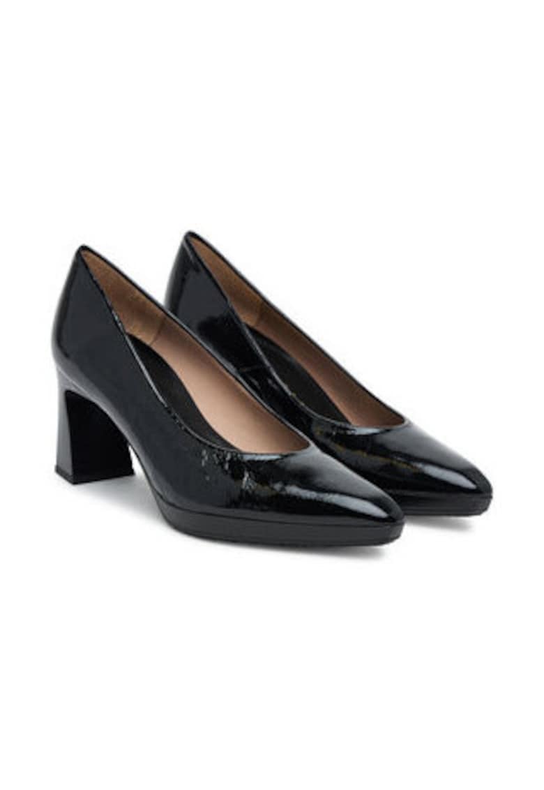 Pantofi dama - piele naturala - negru - toc inalt