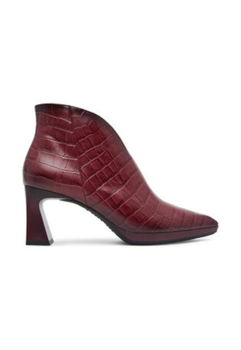 Botine dama pana la glezna - 305492807 - piele naturala - visiniu -