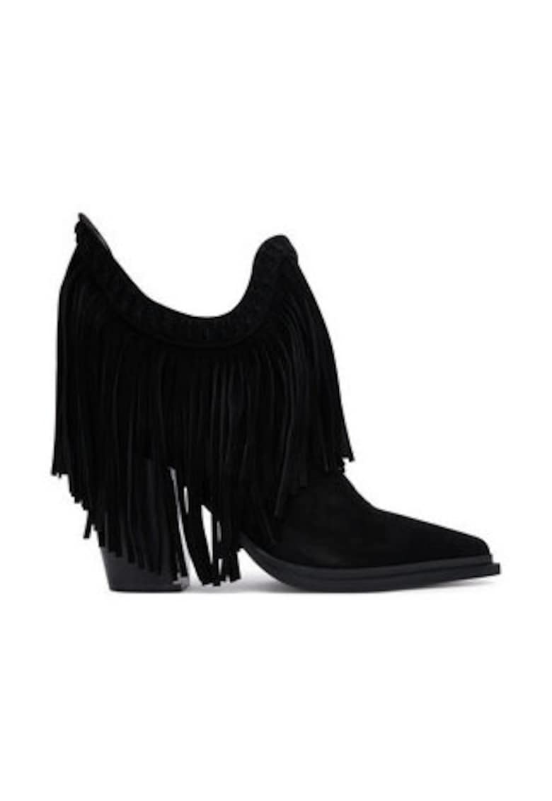 Botine dama - piele naturala negru