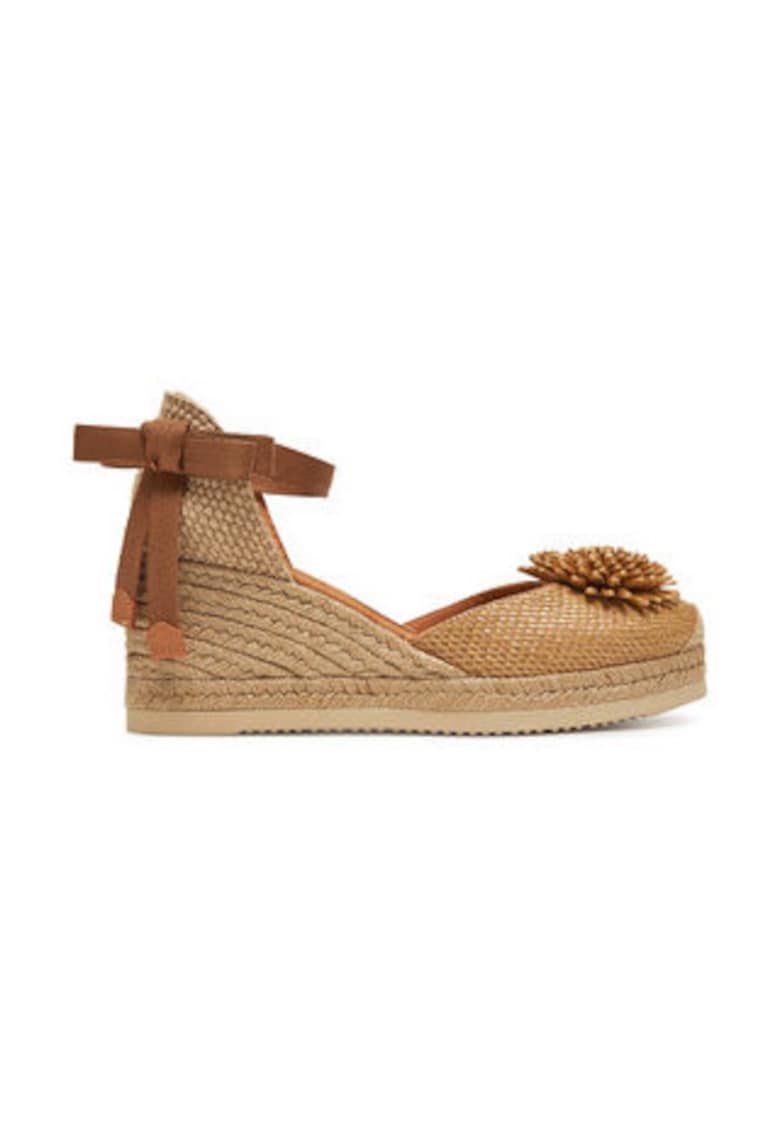 Sandale pentru femei - piele naturala - maro -