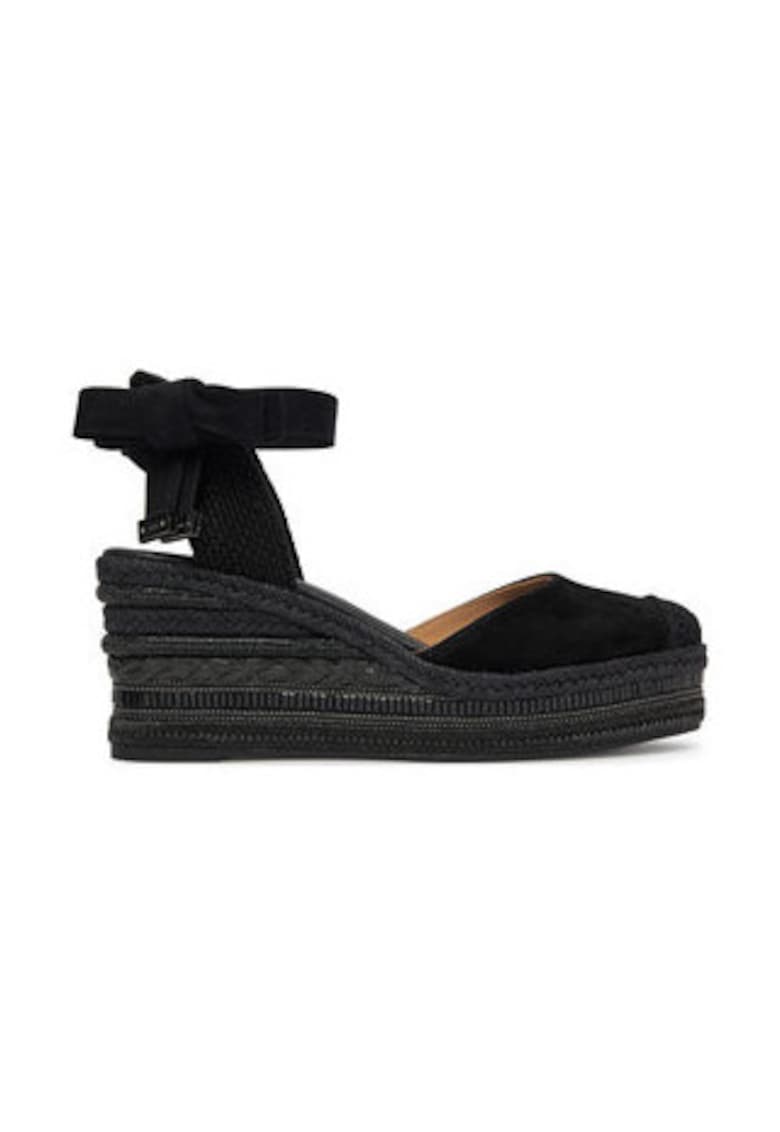 Sandale pentru femei - piele naturala - negru -