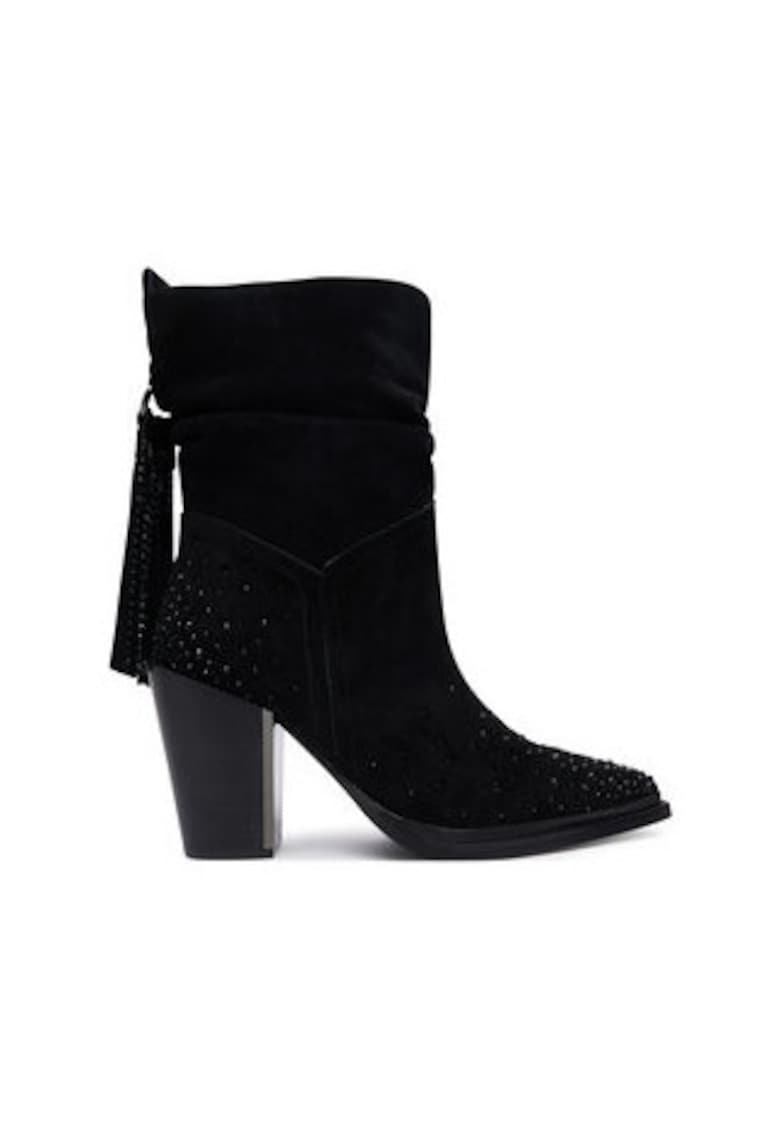 Botine dama piele naturala - Negru