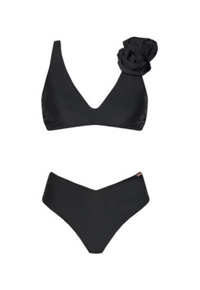 Costum de baie dama - plastic - negru -