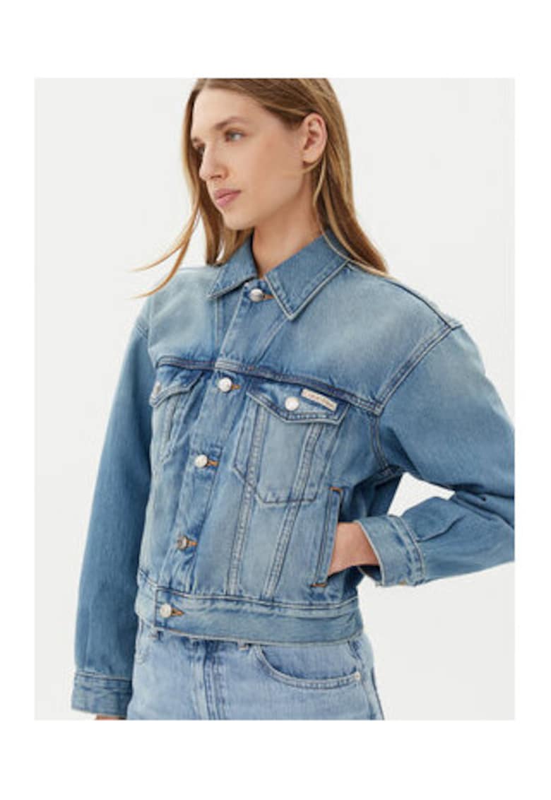 Jacheta denim dama - Albastru - 100% bumbac -