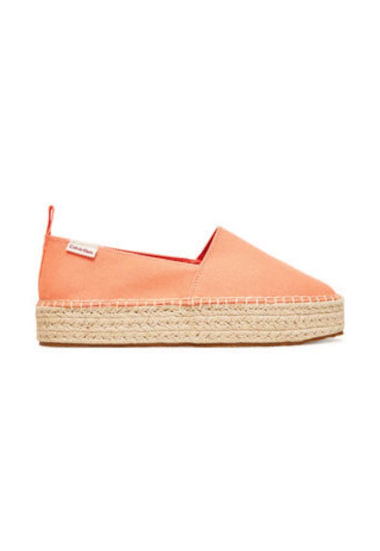 Calvin Klein Jeans Espadrile dama material textil - portocaliu