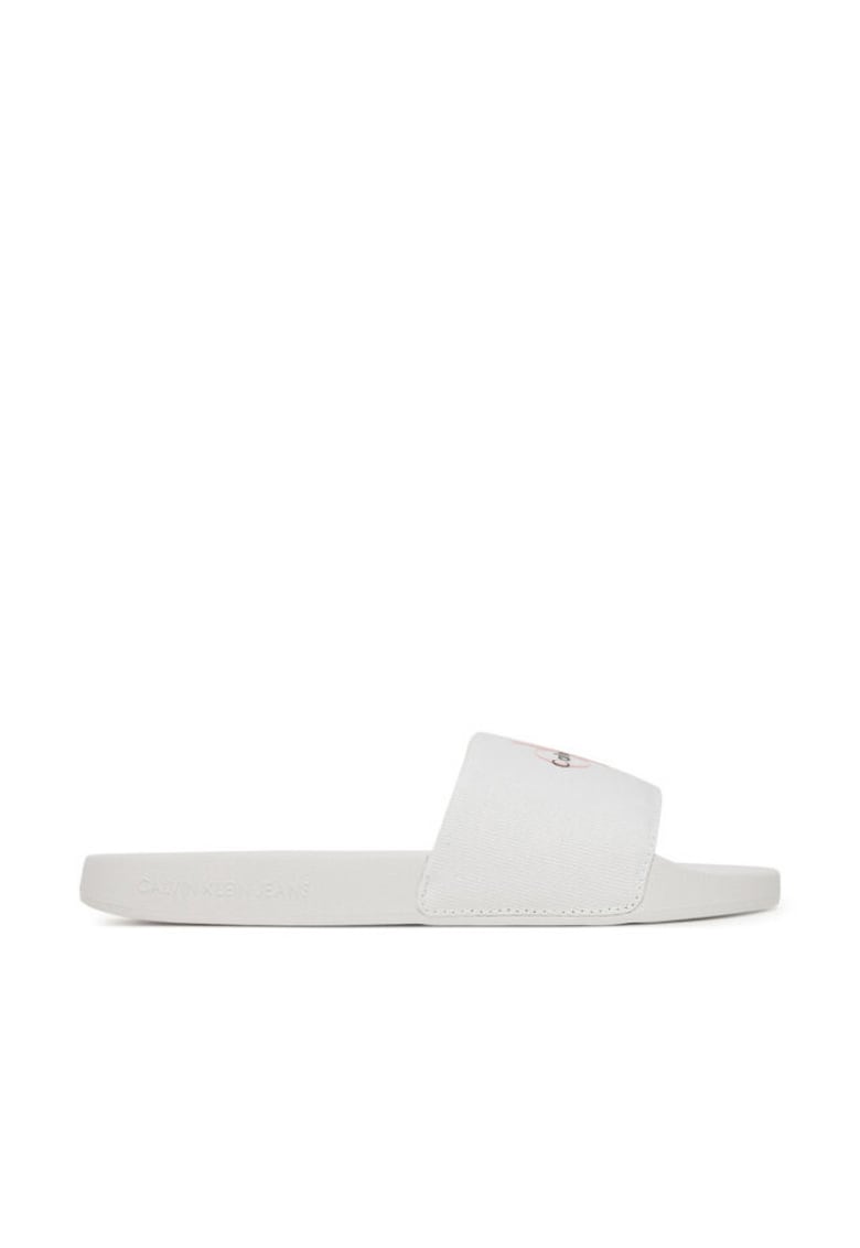 Slapi dama - textil - alb