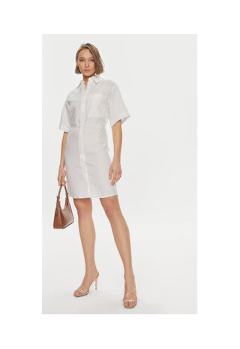 Rochie camasa Dama - Alb - 70% lyocell - 30% in