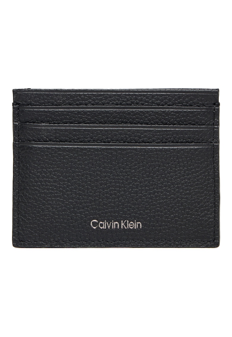 Portofel barbati -  etui pentru carduri - piele naturala - negru - universal