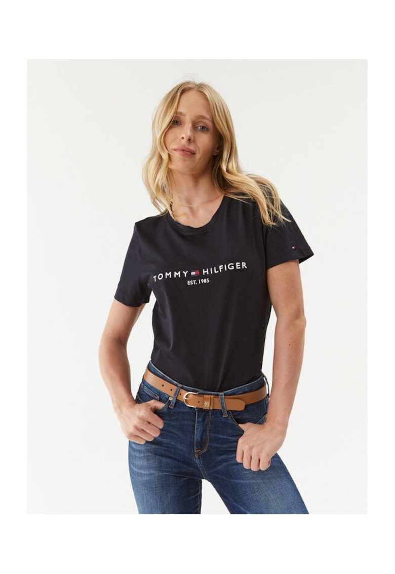 Tommy Hilfiger Tricou Dama - bumbac organic - bleumarin -