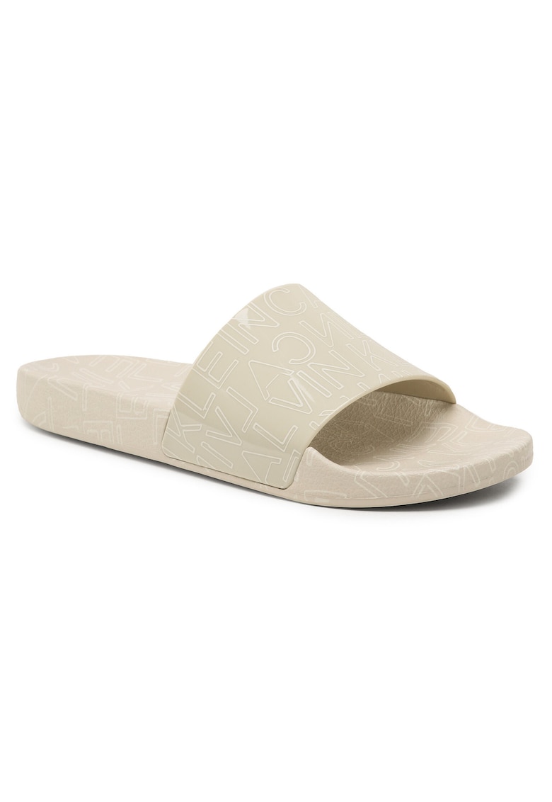 Papuci barbatesti -  bej - plastic