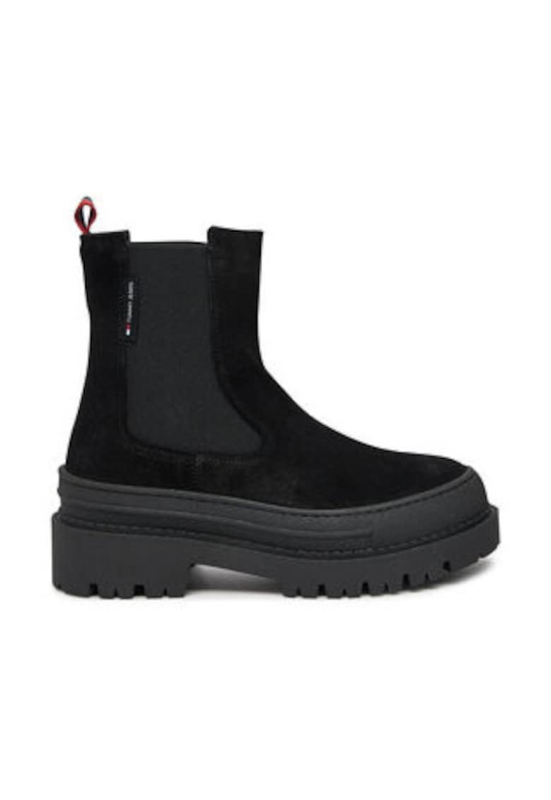 Ghete Chelsea pentru femei - 304447433 - piele naturala - negru