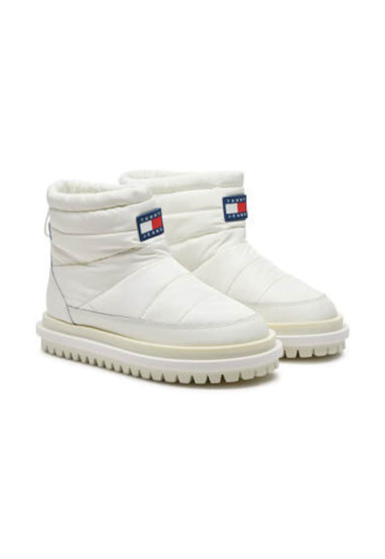 Cizme dama - ghete de zapada - alb - material textil Cizme dama - ghete de zapada - alb - material textil