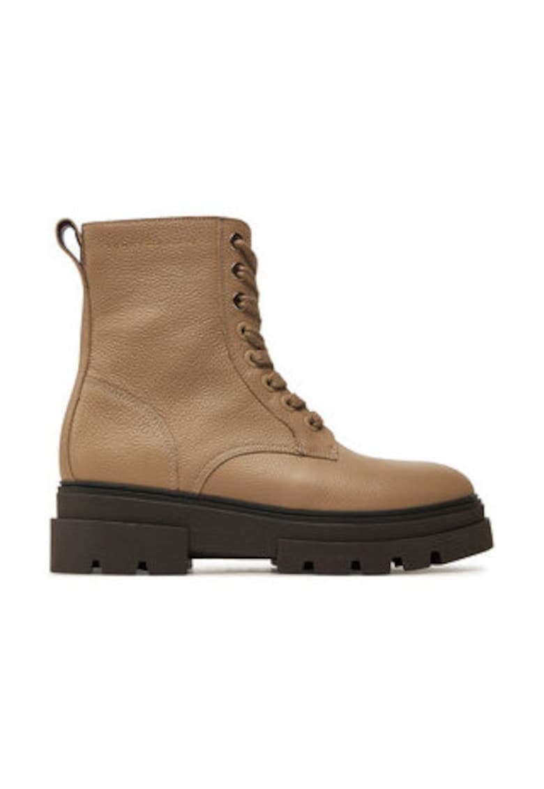 Botine si ghete din piele naturala bej - Bej
