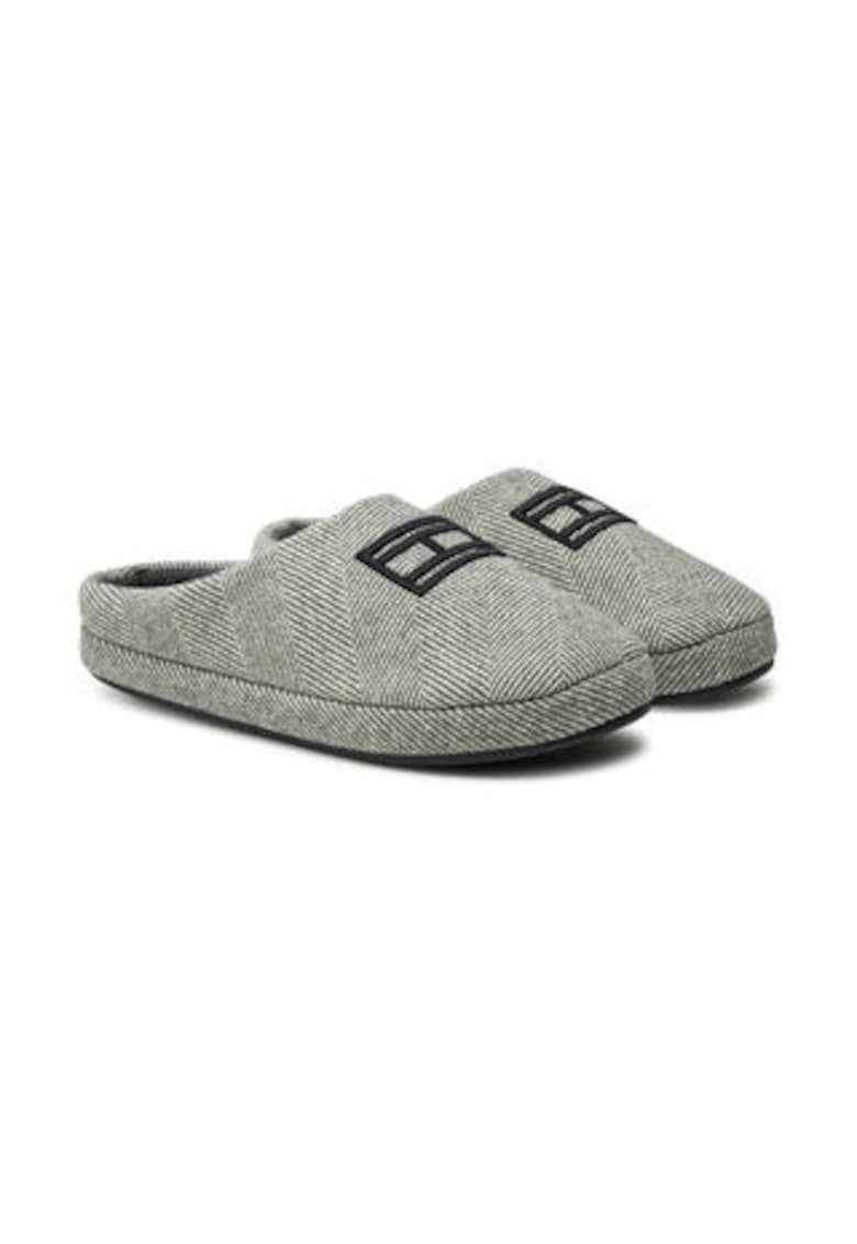 Papuci barbati - gri - material textil -